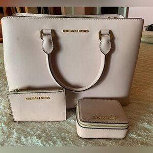 Blossom Pink Michael Kors Purse with Accessories